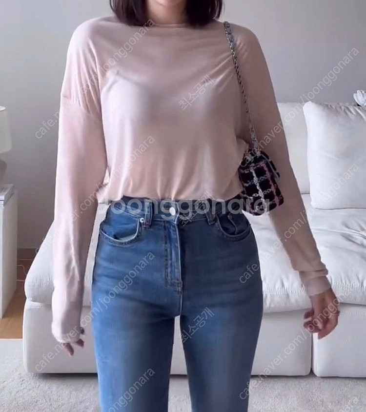 아스띠에 애드티셔츠 스킨베이지 새상품--3