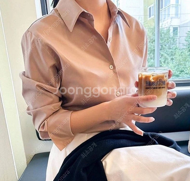 올이즈러브 데이셔츠 골드베이지 S 새상품--0