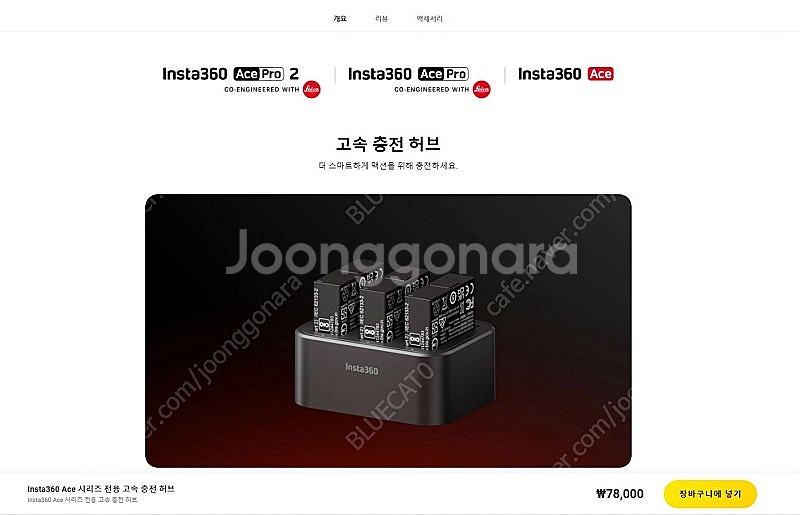 인스타360 에이스프로, 에이스프로2 정품 고속 충전기--0