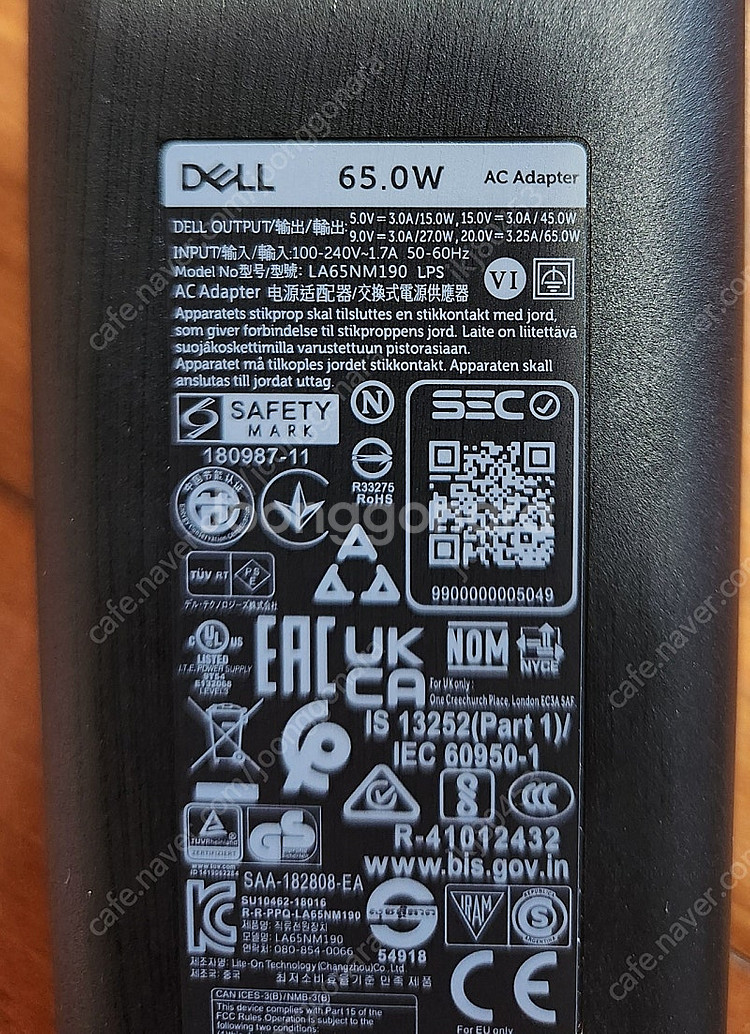 DELL 정품 노트북 어댑터 C Type 65W C타입--1