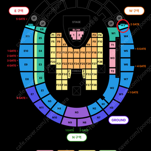 [직거래/안전결제]7/6(일) 블랙핑크 BLACKPINK 콘서트 시제석 W3구역 2연석 양도합니다.