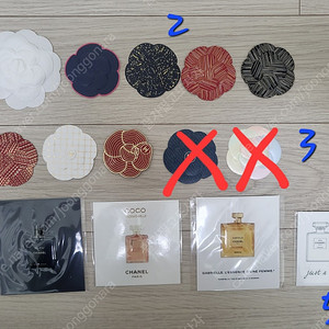 정품) 샤넬 까멜리아 및 향수 스티커 (코스메틱)