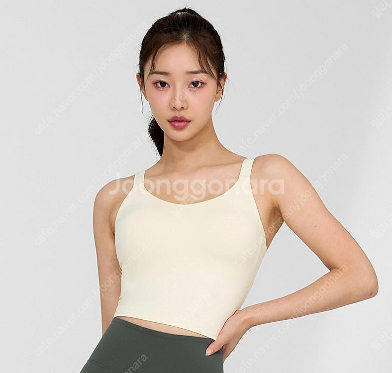 젝시믹스 베이직 플레인 크롭탑 바닐라아이스S+브라패드3...--0