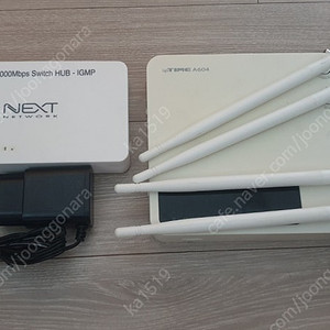 ipTIME A604 유무선 공유기 + next 8포트 기가허브
