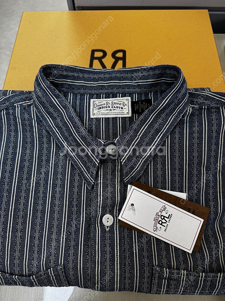 RRL 25ss 도비 스트라이프 셔츠 L사이즈--4