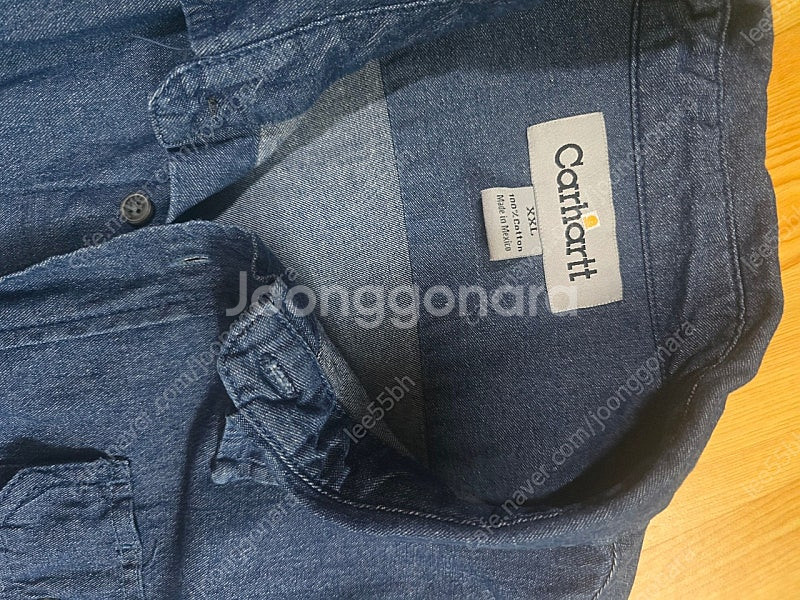 칼하트 진청 데님 셔츠 2xl 팝니다--1