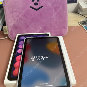 배터리100 아이패드 미니6 256기가 퍼플 풀박스+애펜2