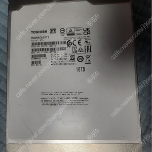 도시바 16테라 HDD SATA.보증기간=2026년7월까지