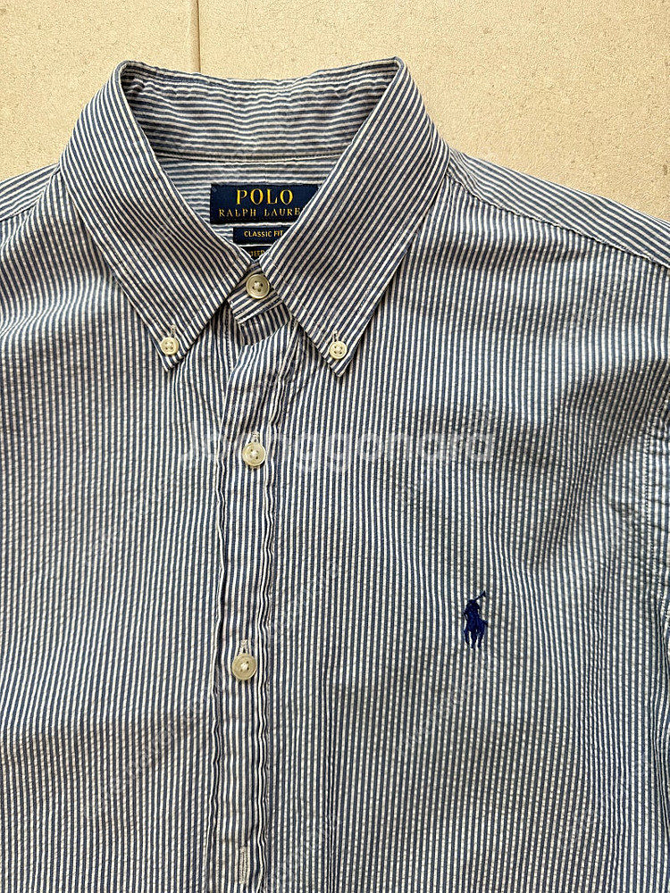 폴로 시어서커셔츠 클래식핏 M사이즈--1