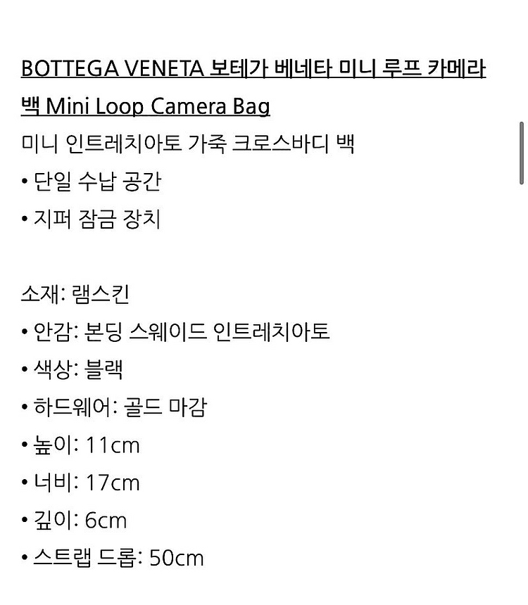 보테가베네타 미니 카메라백 그레이(선더)--3