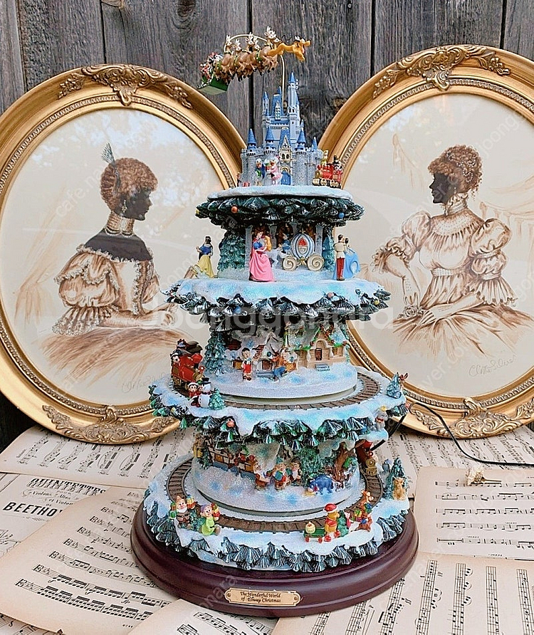 빈티지 디즈니 프린세스 미키 크리스마스 트리 오르골--5