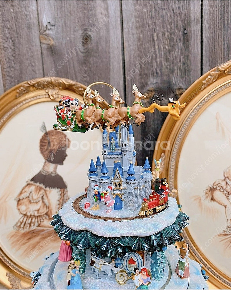 빈티지 디즈니 프린세스 미키 크리스마스 트리 오르골--6