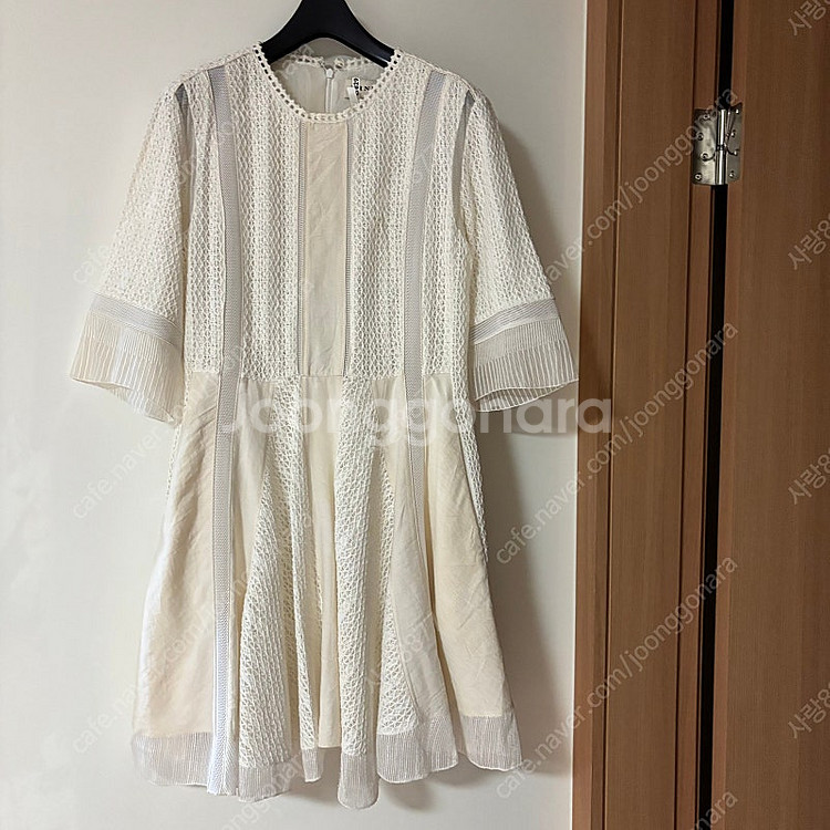 마인 펀칭 시스루 실크 레이스 아일렛 원피스 한섬 마랑...--1