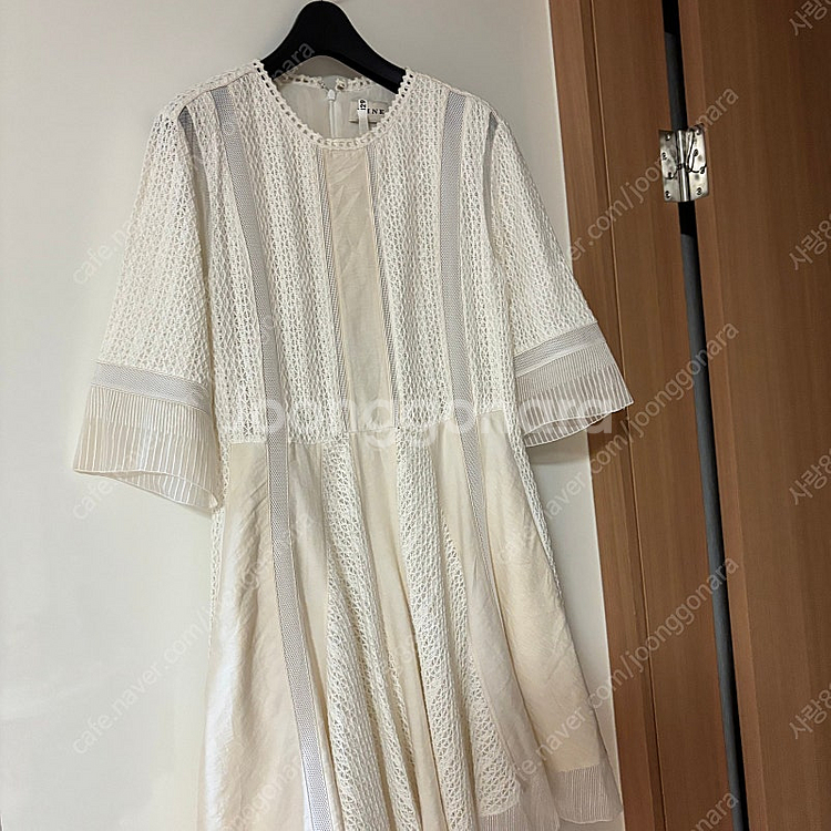 마인 펀칭 시스루 실크 레이스 아일렛 원피스 한섬 마랑...--2