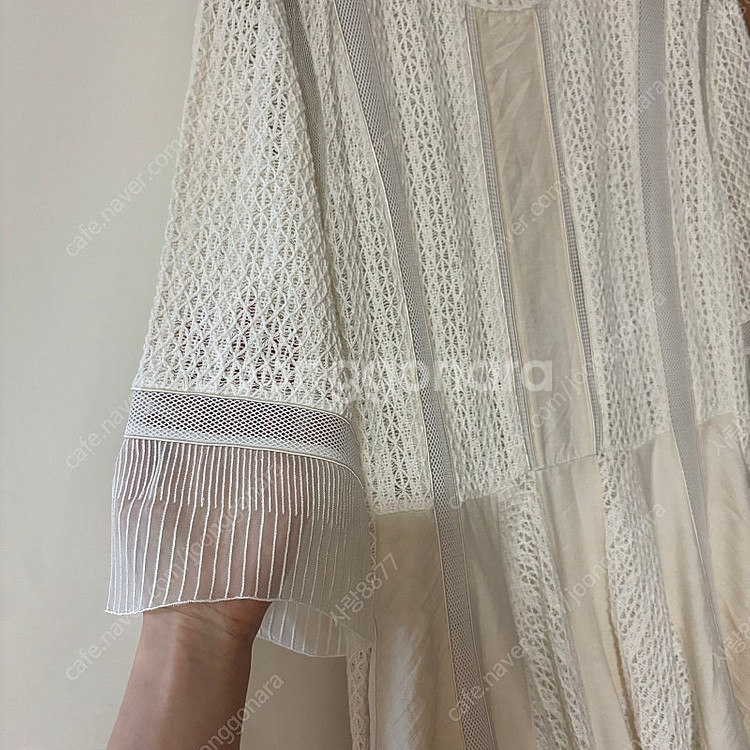 마인 펀칭 시스루 실크 레이스 아일렛 원피스 한섬 마랑...--3