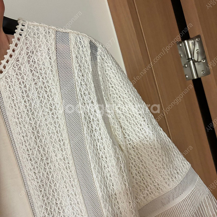 마인 펀칭 시스루 실크 레이스 아일렛 원피스 한섬 마랑...--4