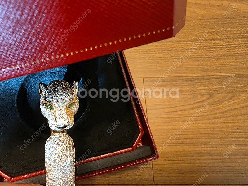 까르띠에 풀파베 18k 팬더 풀 다이아 팔찌 뱅글 티파...--5