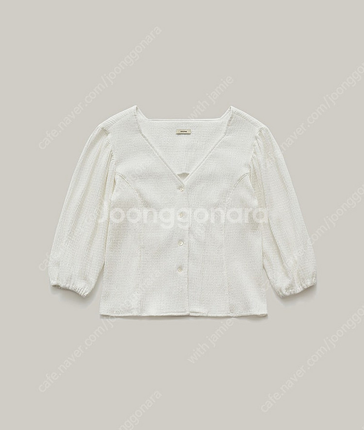 샵엠 Bean Wrinkle Blouse 화이트--0