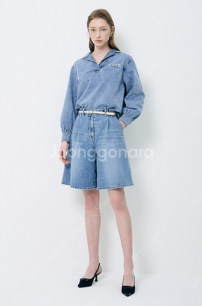 2025 랑방컬렉션 로고 데님 탑 한섬--2