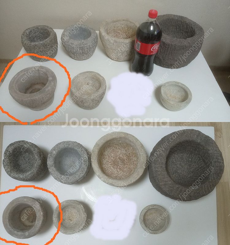 돌 약절구 (4) / 연대 오래된 골동품 약절구--9