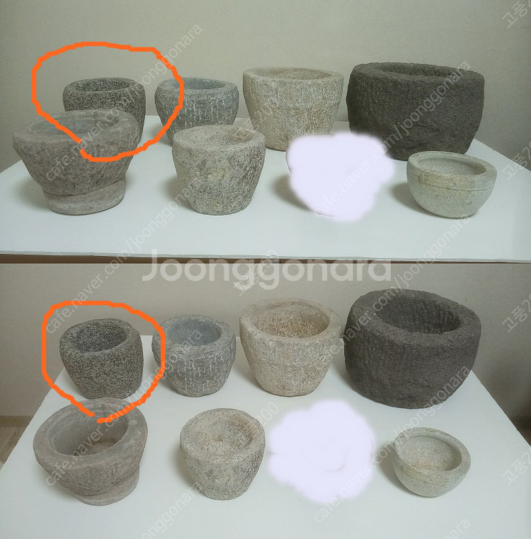 돌 약절구 (6) / 연대 오래된 골동품 약절구--7