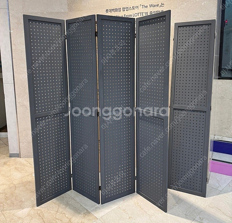 쥬헤브 타공 파티션 가로4단 높이 180 그레이컬러 두...--7
