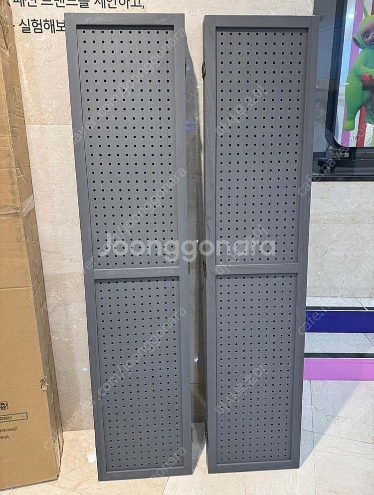 쥬헤브 타공 파티션 가로4단 높이 180 그레이컬러 두...--8