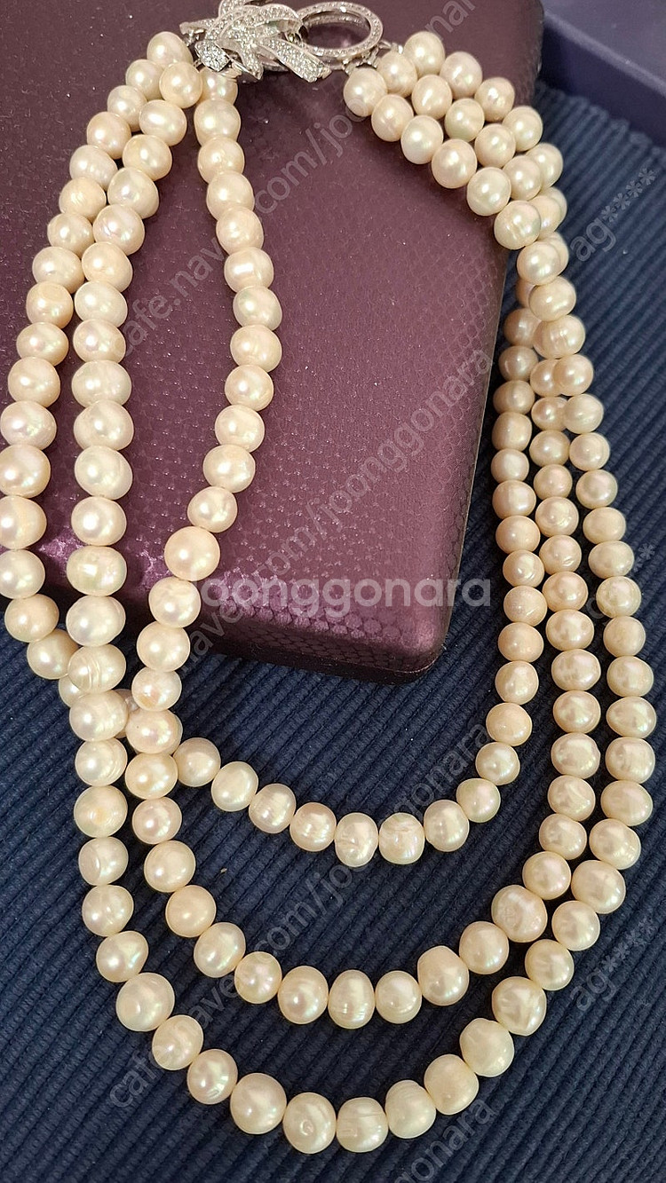 3줄 진주 목걸이--3