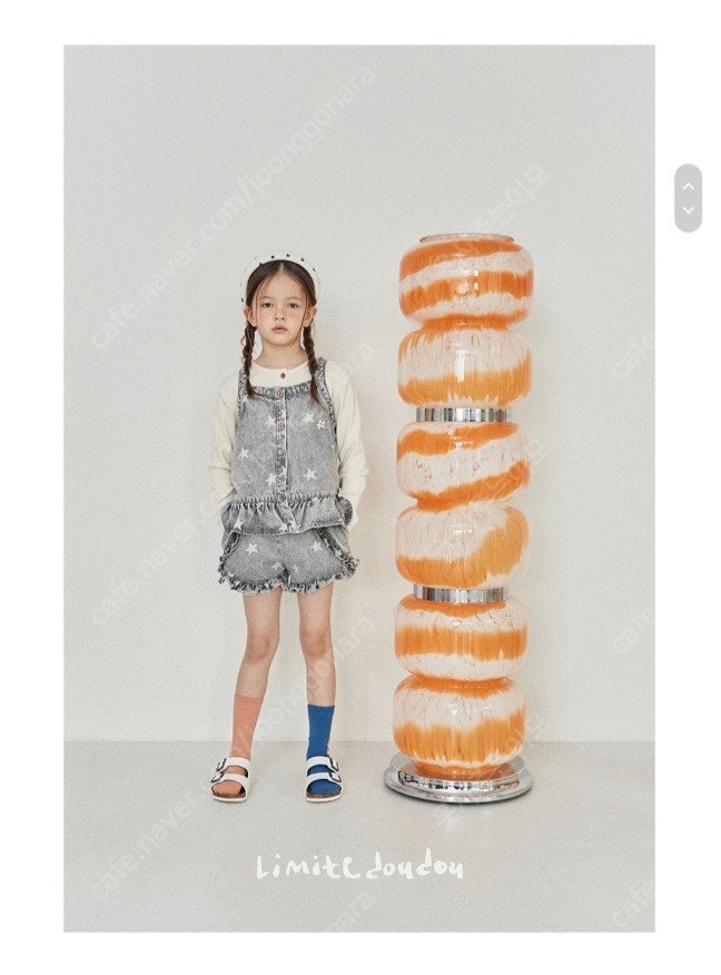 리미떼두두 스타 데님 러플 베스트 팬츠 흑청 XL--2