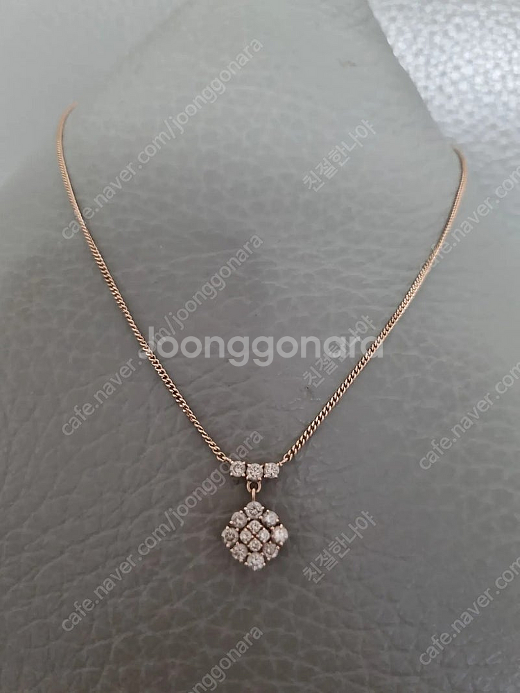 18k 꼬냑다이아 로즈골드 목걸이--0