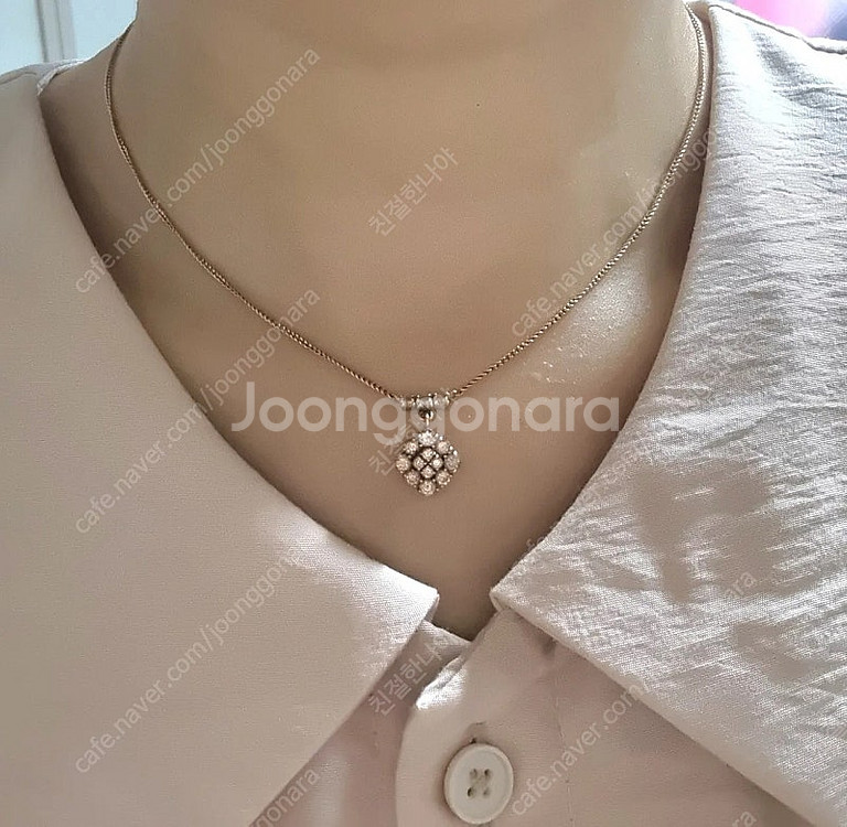 18k 꼬냑다이아 로즈골드 목걸이--5
