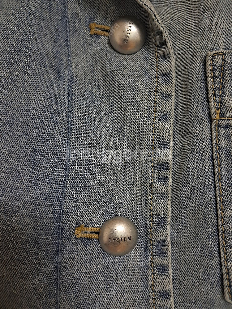 (가격내림)스템 데님 오픈 카라 원피스--4