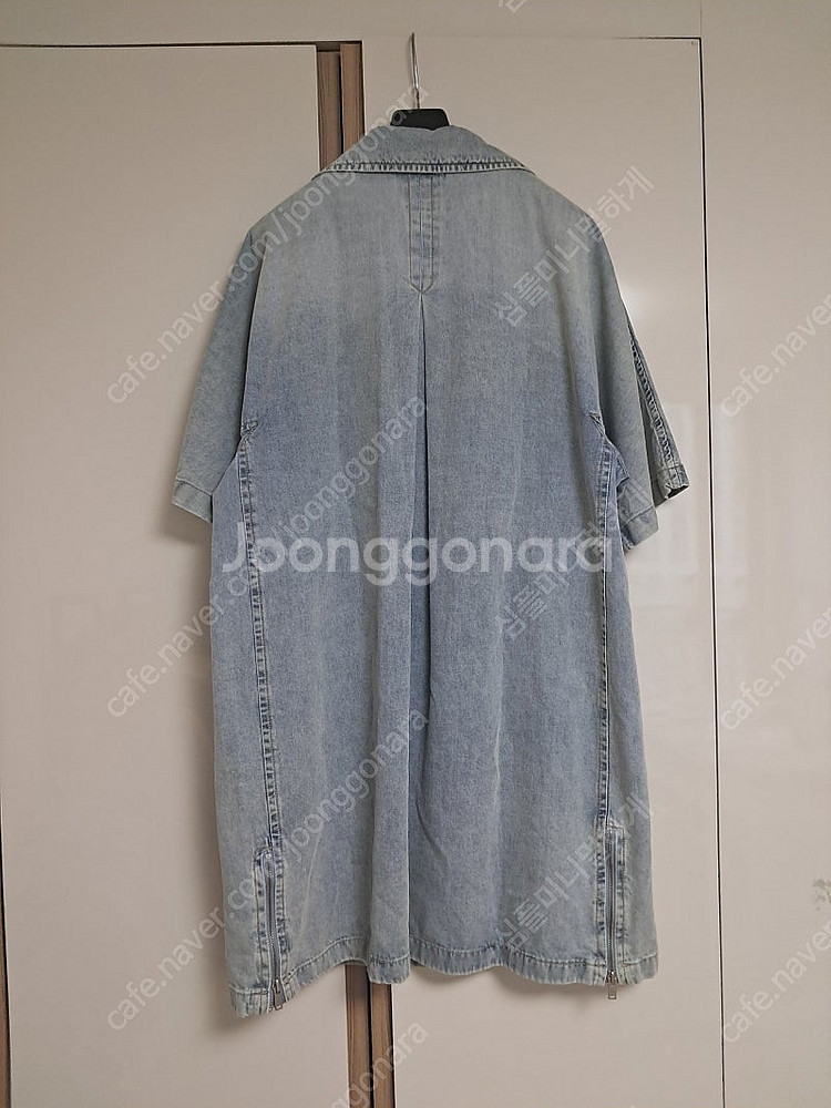 (가격내림)스템 데님 오픈 카라 원피스--8