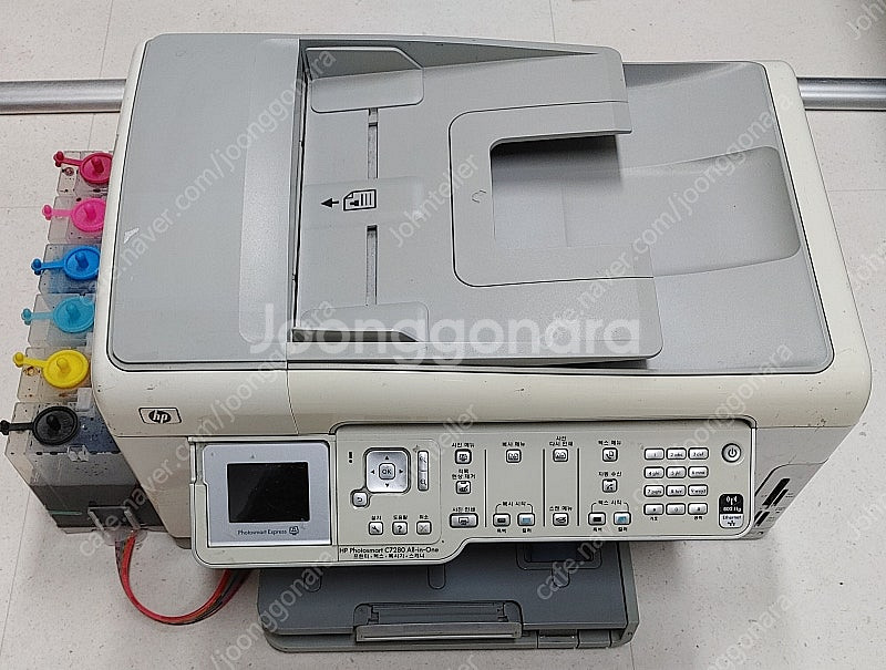 무한잉크설치된 팩스복합기 HP Phtosmart C72...--0