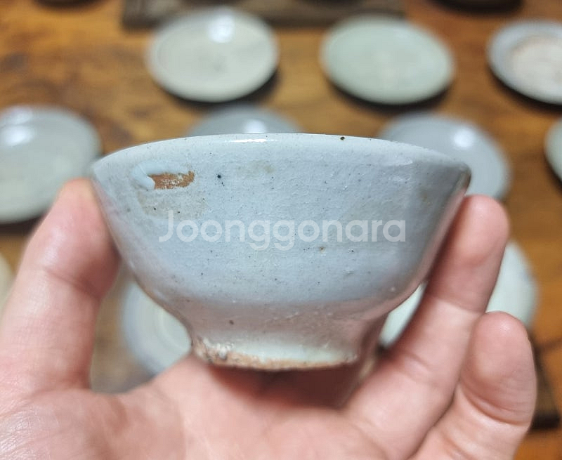고미술품 조선시대 중기 조선백자 찻잔--0