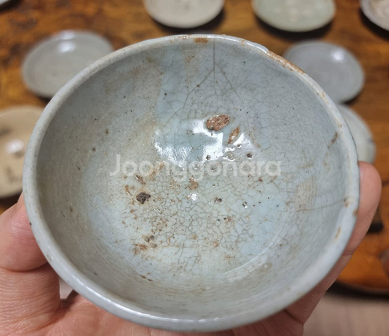 고미술품 조선시대 중기 조선백자 찻잔--4