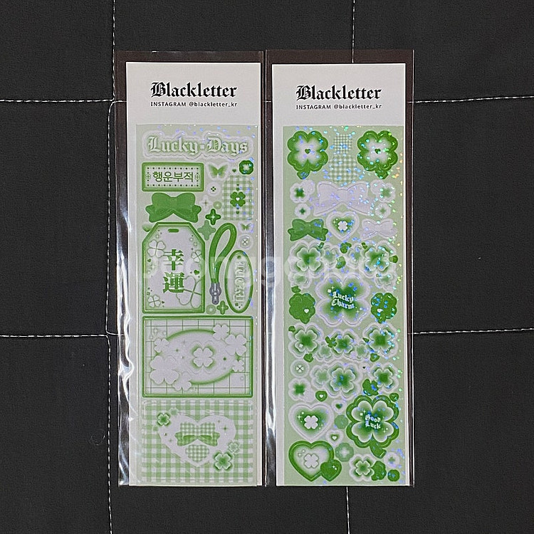 블랙레터 럭키시리즈 씰스티커--0