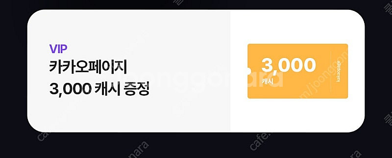 카카오페이지, 카카오웹툰 3000캐시 (각각 1500)--1
