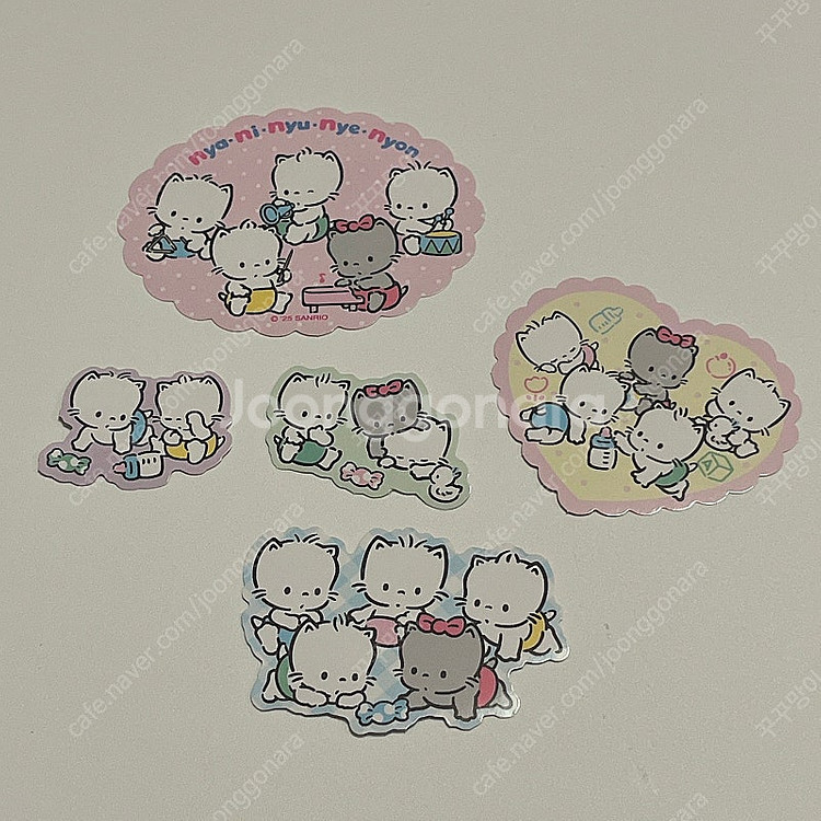 산리오 냐니뉴녜뇽 스티커 5종 세트--0