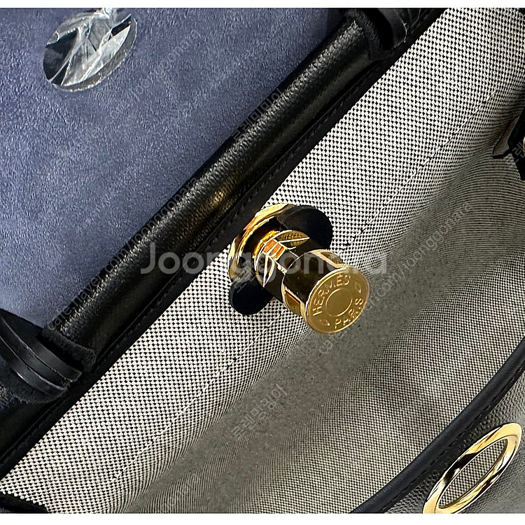 에르메스 에르백 31 네이비 블랙 골드 K각인 새상품--2