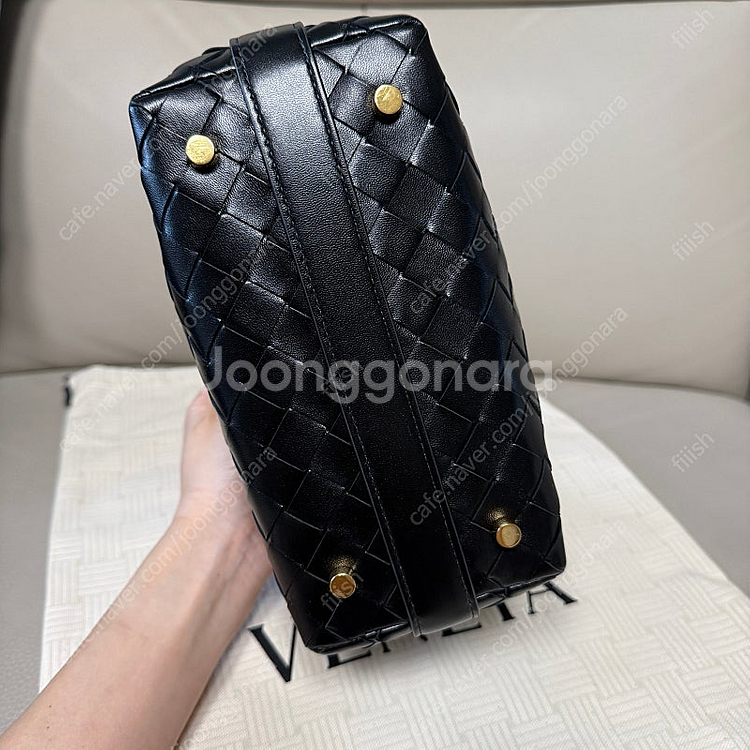보테가베네타 미니 월리스 블랙--2