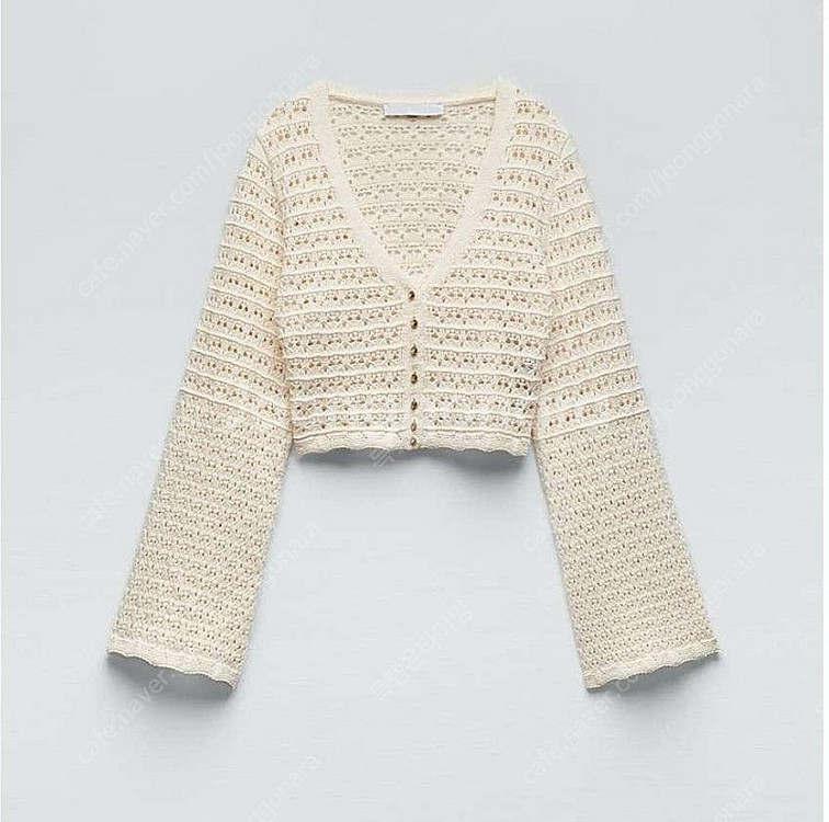 [새상품]ZARA 자라 니트 뜨개 크롭 가디건 S 판매...--3