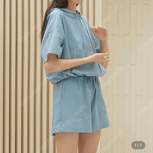 인어스웨이 린넨 반팔아노락 세트