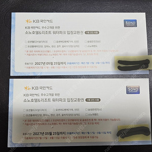 소노호텔&리조트 워터파크 입장 교환권 2인권 2매