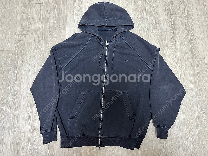 준지 가먼트다잉 후드집업--0