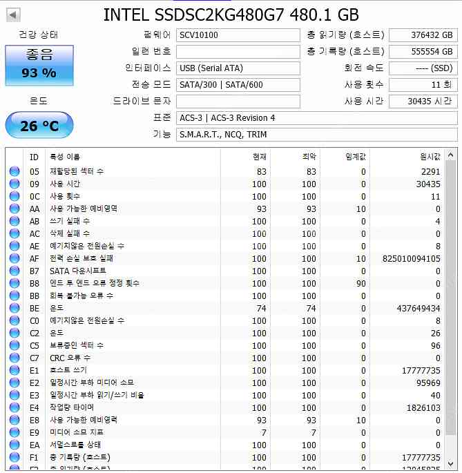 인텔 DC S4600 서버용 SATA SSD 480GB...--0