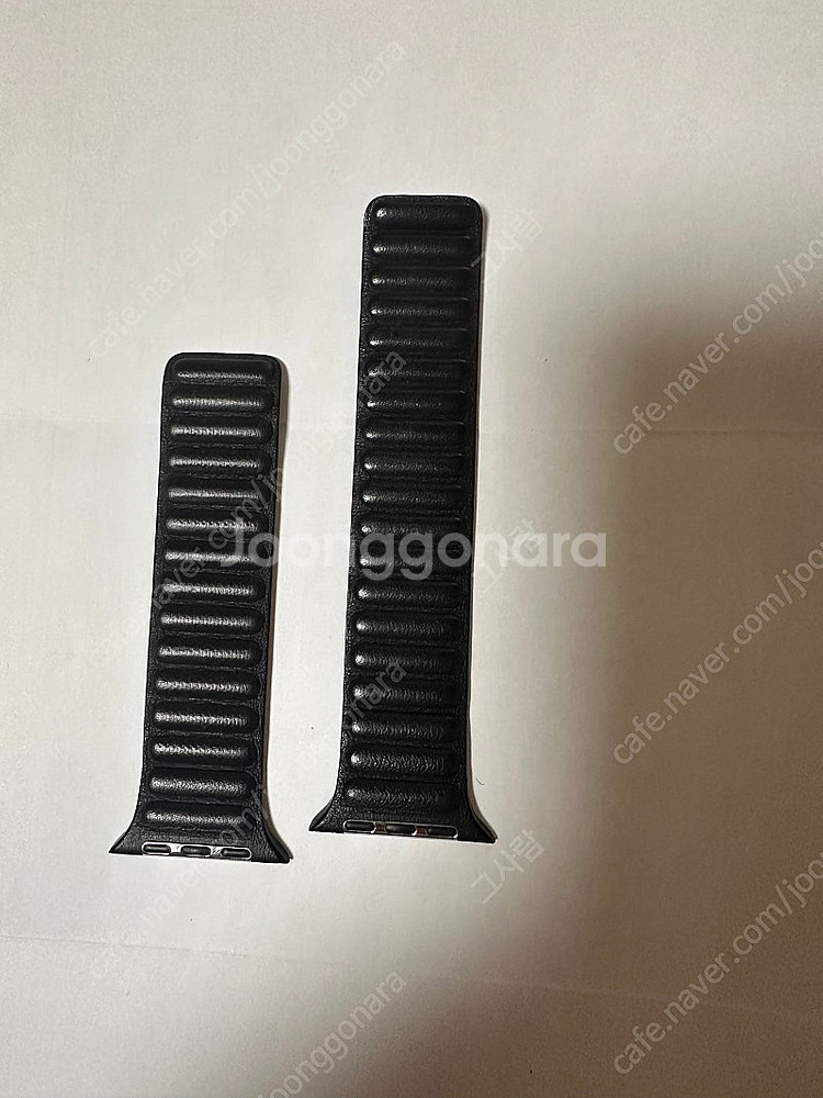 애플 정품 스트랩 레더 링크 블랙 S/M 44mm--0