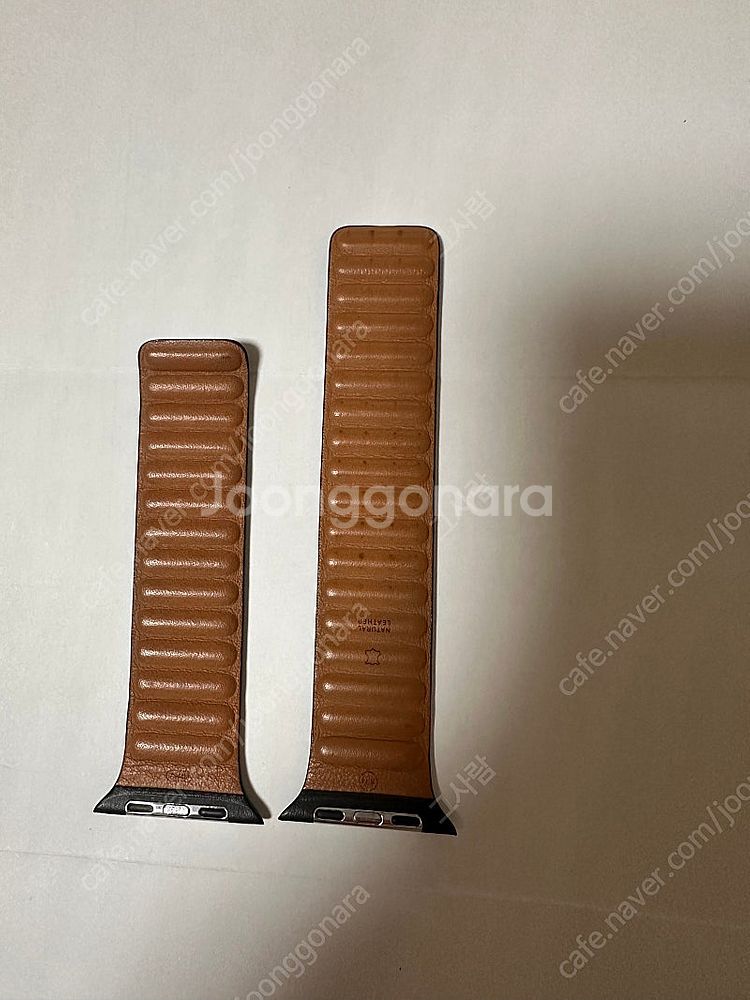 애플 정품 스트랩 레더 링크 블랙 S/M 44mm--1