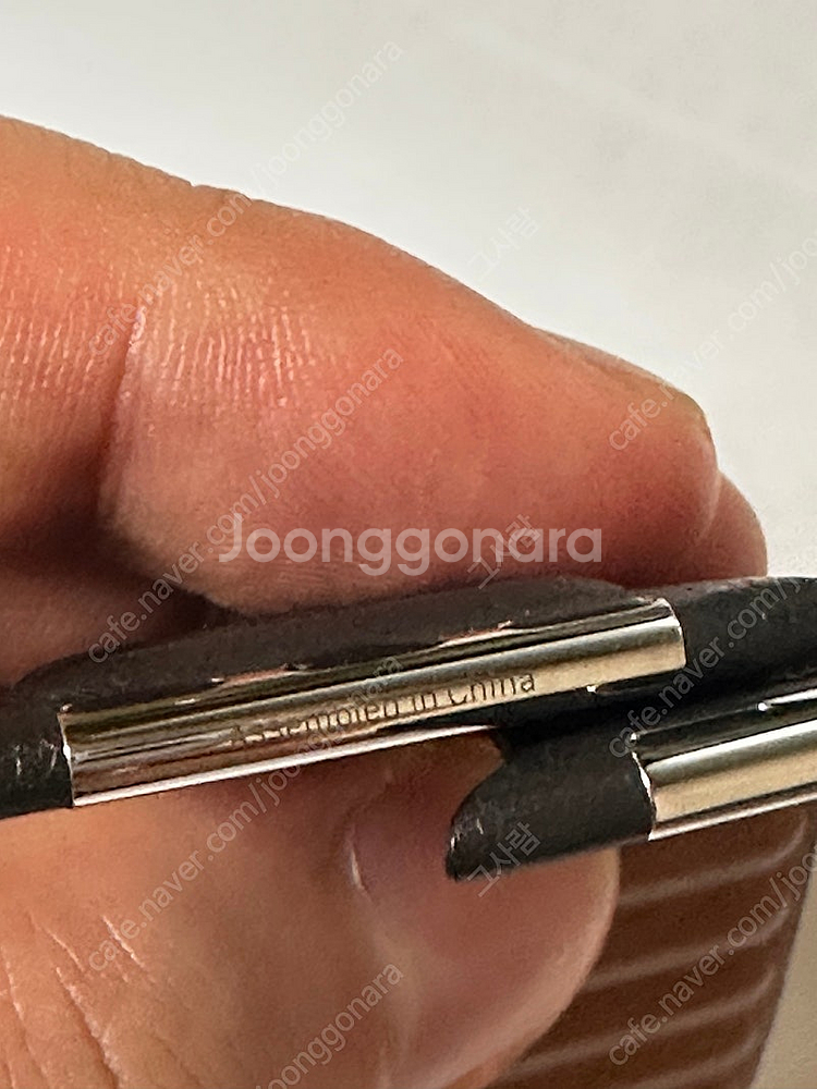 애플 정품 스트랩 레더 링크 블랙 S/M 44mm--5