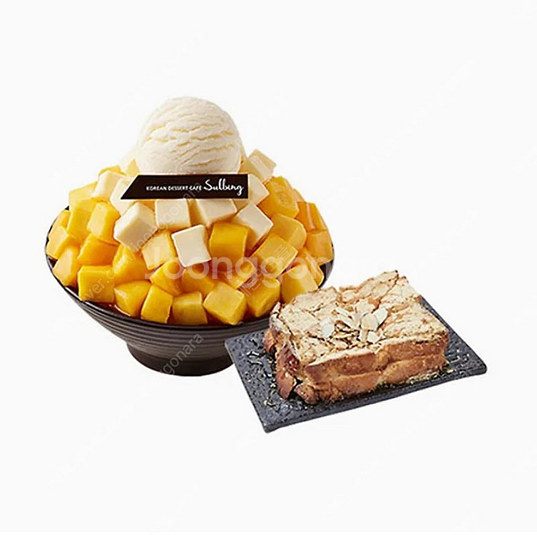설빙 애플망고치즈설빙+인절미토스트 팝니다--0